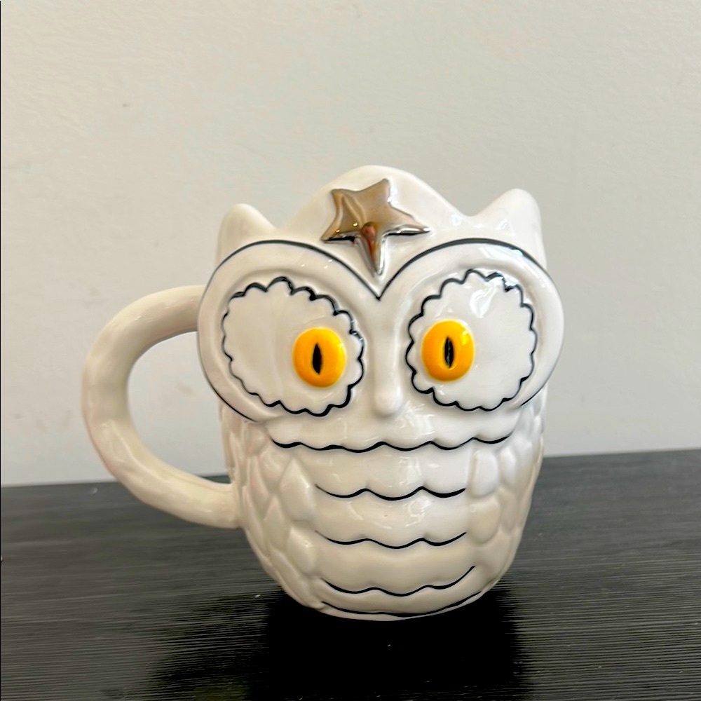 Anthropologie Francesca Kaye Halloween Owl Magic Mug Fall Birds Handpainted - Picture 11 of 11